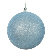 Adorno Vickerman Bola De Brillo Azul Bebé 12 Cm Irrompible - Venta Internacional.