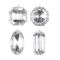 Adorno Vickerman Con Brillo De Joyas Plateadas 4-5 Cm Paquete Con 4 Piezas - Venta Internacional.