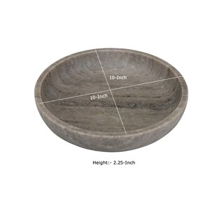 Foto 5 | Foto 5 | Cuenco Decorativo Benzara Mármol Gris Redondo De 25 Cm - Venta Internacional.