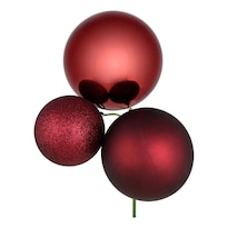 Adorno Navideño Vickerman Bolas Plásticas Rojo Vino 18'' (paquete De 2) - Venta Internacional.