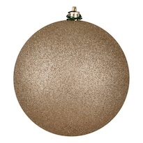 Adorno Vickerman Bola Con Brillo 12 Cm Avena Plástico Irrompible - Venta Internacional.