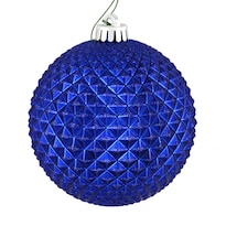 Adorno Bola De Brillo Durian Azul Cobalto Vickerman 6 Cm Paquete De 4 - Venta Internacional.