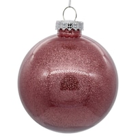 Adorno Navideño En Forma De Bola Vickerman Transparente Con Purpurina Malva 6 Cm - Venta Internacional.