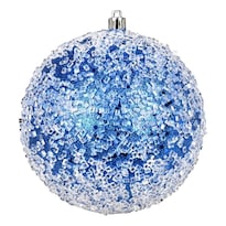 Adornos Vickerman Bola De Granizo Azul Con Brillantina De Plástico 6 Cm 4 Piezas - Venta Internacional.