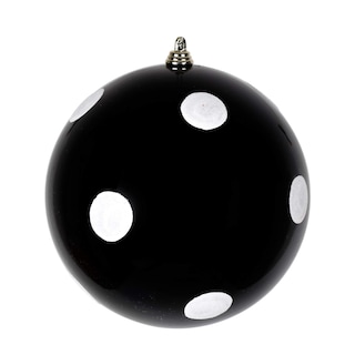 Foto 1 | Foto 1 | Adorno Vickerman Bola De 6 Cm Con Acabado Negro Brillante Y Purpurina Blanca - Venta Internacional.