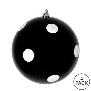 Foto 3 | Foto 3 | Adorno Vickerman Bola De 6 Cm Con Acabado Negro Brillante Y Purpurina Blanca - Venta Internacional.
