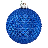 Adorno Bola Brillante Durian Azul Vickerman 6 Cm 4 Por Bolsa - Venta Internacional.