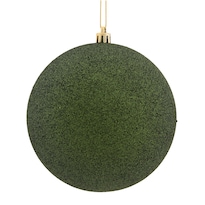 Adorno Vickerman Bola Brillante Verde Musgo Irrompible 12 Cm - Venta Internacional.