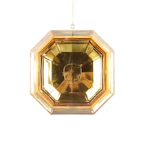 Adorno Vickerman Cuadrado Champán Con Brillantina 6 Cm 2 Unidades - Venta Internacional.