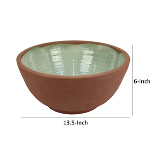 Foto 5 | Foto 5 | Cuenco Decorativo Benzara Hino Con Esmalte Gota En Cerámica Marrón - Venta Internacional.