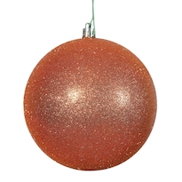 Adorno Vickerman Bola De Brillo Naranja Satinado X12 - Venta Internacional.