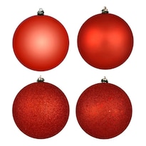 Set De Adornos Vickerman De 8'' Con 4 Acabados En Rojo Dulce Amargo (4) - Venta Internacional.