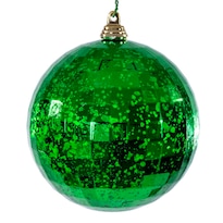 Adorno Navideño Vickerman Espejo Mercurio Verde 4 Cm - Paquete De 6 - Venta Internacional.