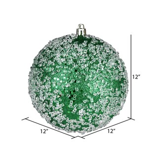 Foto 2 | Foto 2 | Adorno Vickerman Bola De Granizo Verde Con Brillo 12 Cm Irrompible - Venta Internacional.