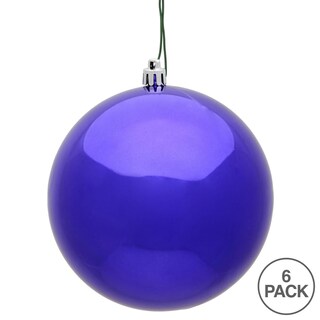 Foto 6 | Foto 6 | Bola De Adorno Vickerman Morada Brillante 4 Cm Paquete De 6 Irrompibles - Venta Internacional.