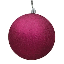 Adorno Bola Brillante Vickerman Fucsia 10 Cm Plástico Irrompible - Venta Internacional.