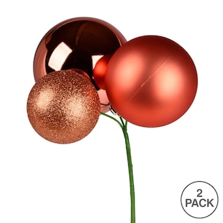 Foto 2 | Foto 2 | Juego De 2 Adornos De Bola Coral De 18'' Vickerman Para Navidad - Venta Internacional.