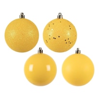 Juego De Adornos Vickerman 1.6'' Amarillo Con 4 Acabados Y 96 Bolas - Venta Internacional.