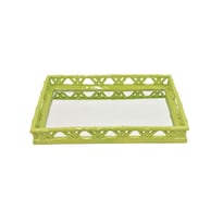 Bandeja Accesorio Benzara Aeny Con Acabado De Bambú Y Resina Verde Lima - Venta Internacional.