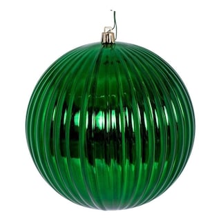 Foto 1 | Foto 1 | Adorno Vickerman Bola Verde Brillante Con Líneas 6 Cm 4 Piezas - Venta Internacional.