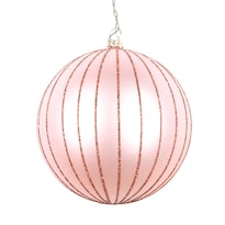 Adorno Navideño Bola De Brillo Mate En Oro Rosa Vickerman - Venta Internacional.