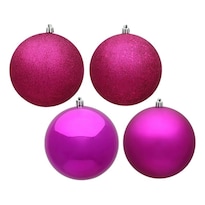 Set De Adornos Vickerman Esfera Fucsia 4 Acabados Surtidos 96 Piezas - Venta Internacional.