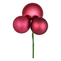 Adorno Navideño Pick Vickerman Bola Roja Con Bayas De 18'' - Venta Internacional.