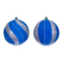 Conjunto De Adornos Vickerman Bola De Lentejuelas Perla Azul 4.75 Cm X4 - Venta Internacional.