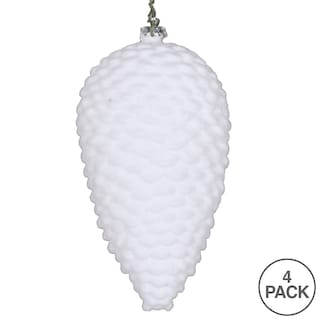 Foto 3 | Foto 3 | Conjunto De 4 Adornos Navideños Vickerman De Piñas Nevadas Blancas - Venta Internacional.