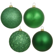 Set De Adornos Navideños Vickerman Verde 4 Acabados 8 Cm 32 Piezas - Venta Internacional.