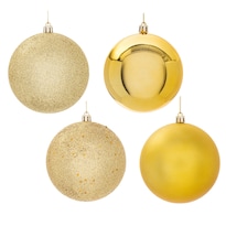 Juego De 12 Esferas Navideñas Vickerman En 4 Acabados 10 Cm Doradas - Venta Internacional.