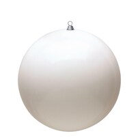 Adorno Vickerman Bola Blanca Brillante 12 Cm De Plástico Irrompible - Venta Internacional.