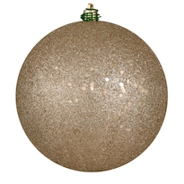 Adorno Navideño Vickerman Bola Con Lentejuelas Color Avena 6 Cm Paquete De 4 - Venta Internacional.