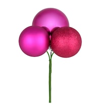 Adorno Navideño Vickerman Fucsia 18 Cm Con 3 Esferas Brillantes - Venta Internacional.