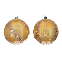 Adorno Vickerman Bola De Lentejuelas Perla Dorada 4.75 Cm Surtido - Venta Internacional.