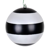 Adorno Navideño Vickerman Bola Perla A Rayas Negro-blanco 6 Cm - Venta Internacional.