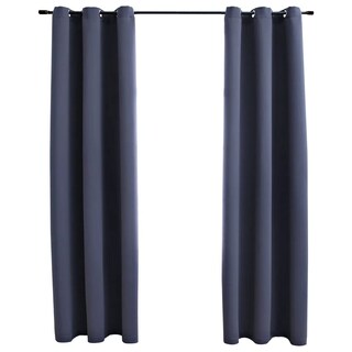 Foto 1 | Foto 1 | Cortinas Blackout Vidaxl Con Aros 2 Piezas Antracita 94x241 Cm - Venta Internacional.