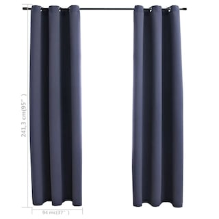 Foto 4 | Foto 4 | Cortinas Blackout Vidaxl Con Aros 2 Piezas Antracita 94x241 Cm - Venta Internacional.