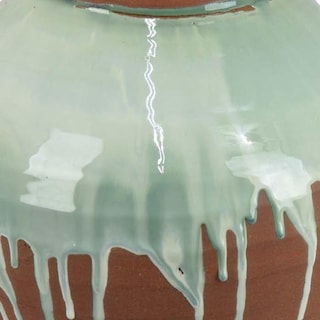 Foto 2 | Foto 2 | Jarrón Decorativo Hino Con Textura De Pintura Goteante En Cerámica Marrón De 33 Cm - Venta Internacional.