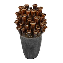 Jarrón Decorativo Benzara Con Forma De Coral De Cerámica Gris/marrón De 46 Cm - Venta Internacional.