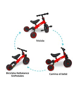 Foto 3 | Foto 3 | Bicicleta De Equilibrio Infantil 3 En 1 Con Pedales Rojo