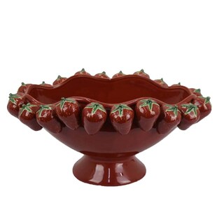 Foto 1 | Foto 1 | Cuenco Decorativo Benzara Randy Esculpido Con Fresas De Cerámica - Venta Internacional.