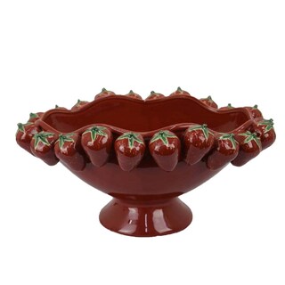 Foto 2 | Foto 2 | Cuenco Decorativo Benzara Randy Esculpido Con Fresas De Cerámica - Venta Internacional.