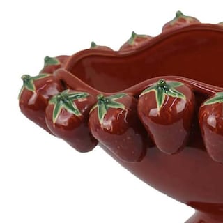 Foto 3 | Foto 3 | Cuenco Decorativo Benzara Randy Esculpido Con Fresas De Cerámica - Venta Internacional.