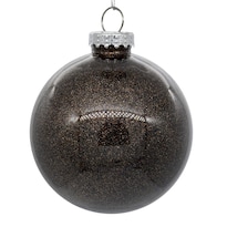 Adorno Navideño Bola Transparente Vickerman Con Brillantina Chocolate - Venta Internacional.