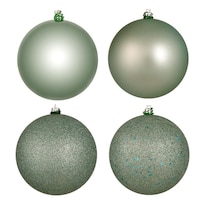 Set De Adornos Vickerman 4 Acabados Bolas Verde Menta Escarchado X16 - Venta Internacional.