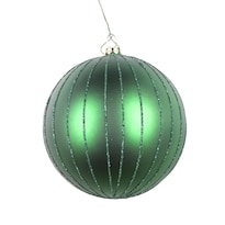 Adorno Navideño Vickerman Esfera Verde Esmeralda Mate Con Brillo 4 Piezas - Venta Internacional.