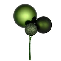Adorno Tipo Pick Vickerman Verde Musgo De 18'' Con Ornamentos De 3 9'' 2 75'' Y 2'' - Venta Internacional.