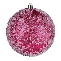 Adorno Vickerman Bola De Granizo Fucsia Con Brillo 6 Cm 4 Unidades Por Bolsa - Venta Internacional.