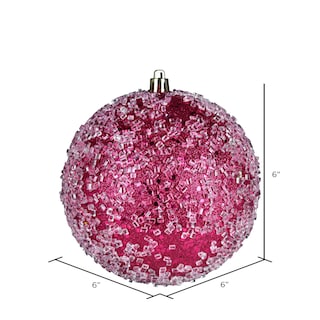 Foto 2 | Foto 2 | Adorno Vickerman Bola De Granizo Fucsia Con Brillo 6 Cm 4 Unidades Por Bolsa - Venta Internacional.